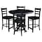International Concepts 36 in. Round Counter Height Extension Dining Table w/12 in. Leaf and 4 Emily Counter Height Stools K46-36RXT-S6172-4 - alternate 3